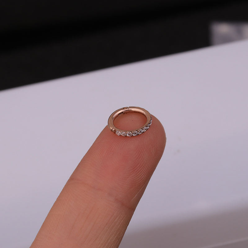 1.2mm CZ | Stainless Steel Seamless Clicker Ring 16G Gauge