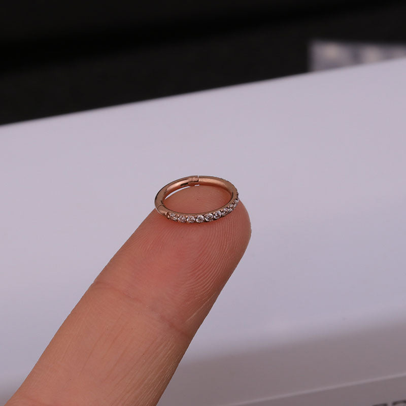 1.2mm CZ | Stainless Steel Seamless Clicker Ring 16G Gauge