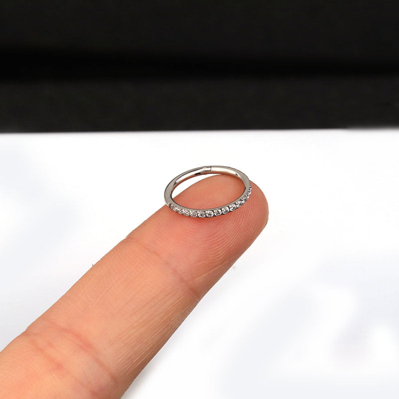 1.2mm CZ | Stainless Steel Seamless Clicker Ring 16G Gauge