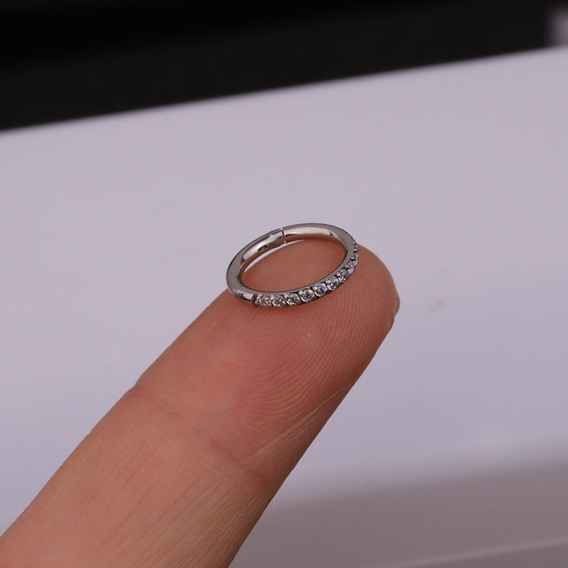 1.2mm CZ | Stainless Steel Seamless Clicker Ring 16G Gauge