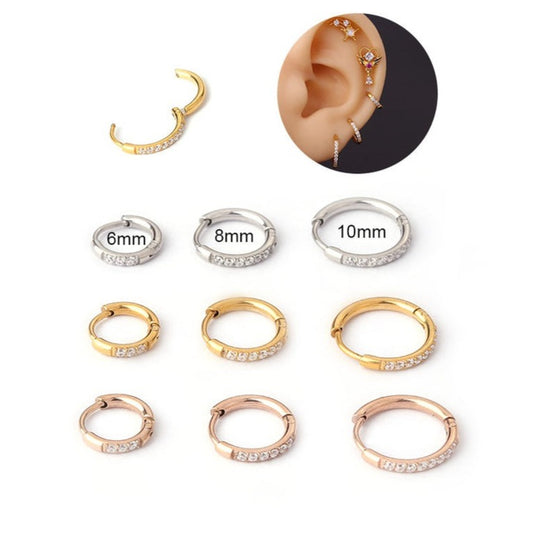 Nose and ear piercing made of stainless steel - simple shiny ring, 0.8 mm,  10 mm | Jewelry Eshop