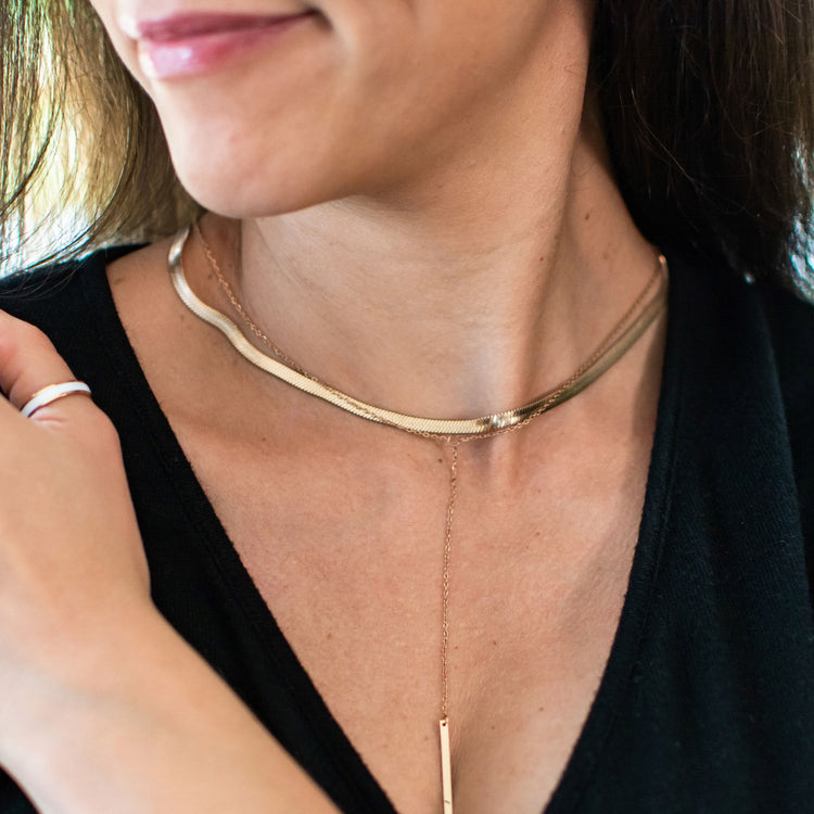 Rose Gold Lithe Snake Necklace