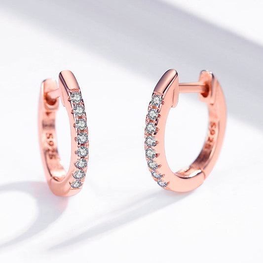 Micropave Huggies in Sterling Silver