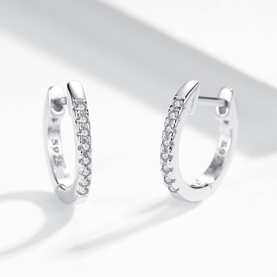 Micropave Huggies in Sterling Silver