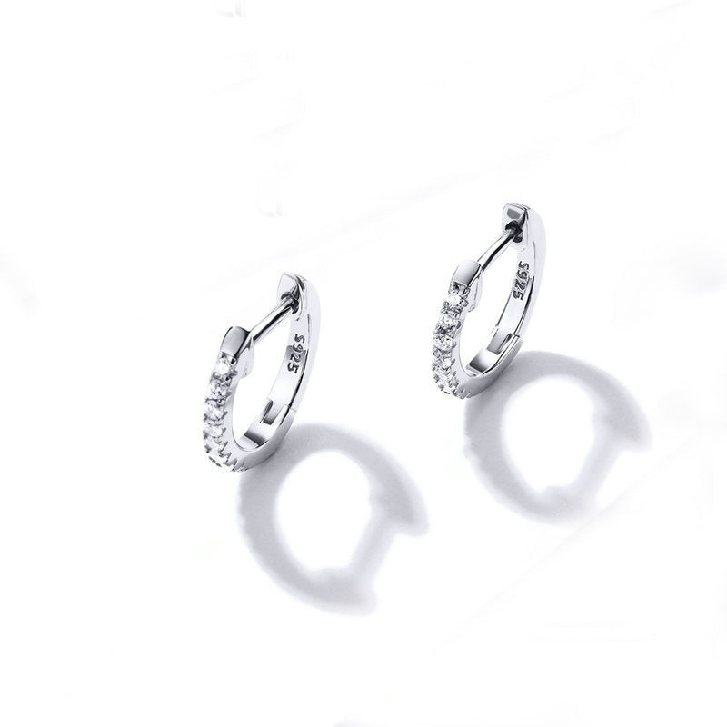 Micropave Huggies in Sterling Silver