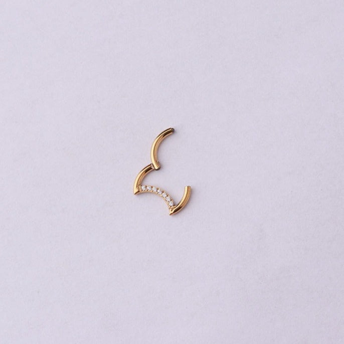 1.2mm Moon CZ | Stainless Steel Seamless Clicker Ring 16G Gauge