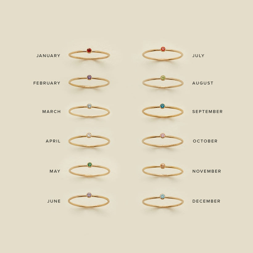 Gold Birthstone Stack Ring