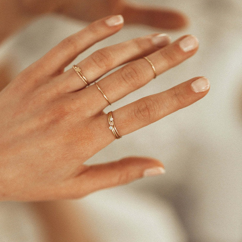 Gold Birthstone Stack Ring