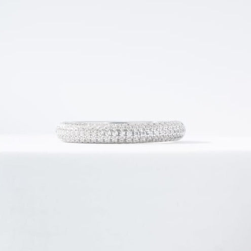 Shimmer Five Row Eternity Ring in Sterling Silver