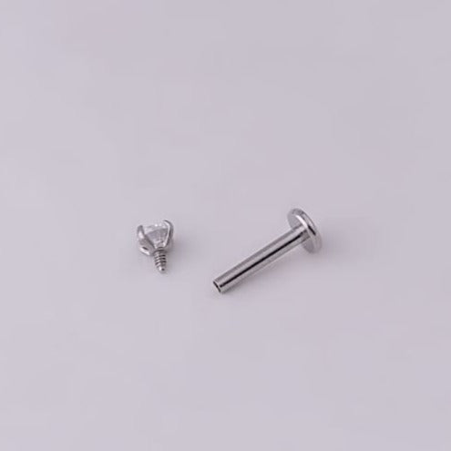 Cubic Zirconia | Stainless Steel Flat Back Stud 16G Gauge