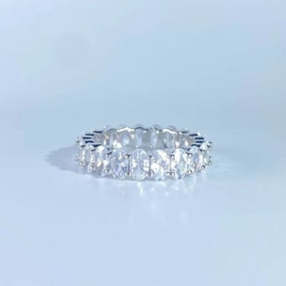 Oval Eternity Ring in Sterling Silver