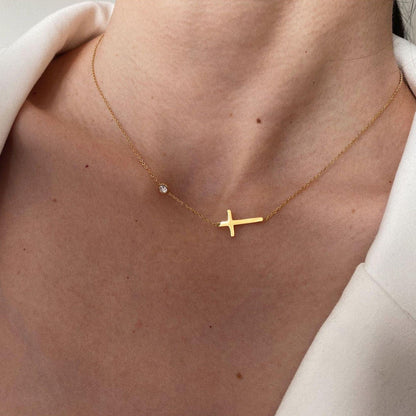 Diamante Cross Necklace