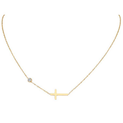 Diamante Cross Necklace