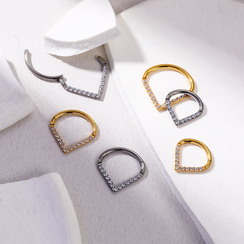 1.2mm Drop CZ | Stainless Steel Seamless Clicker Ring 16G Gauge