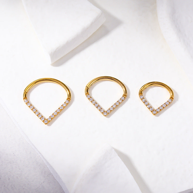 1.2mm Drop CZ | Stainless Steel Seamless Clicker Ring 16G Gauge