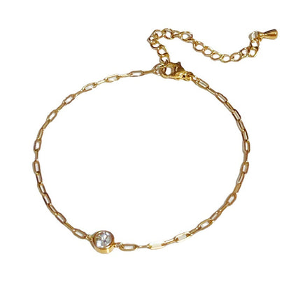 Gold Paperclip Diamante Bracelet
