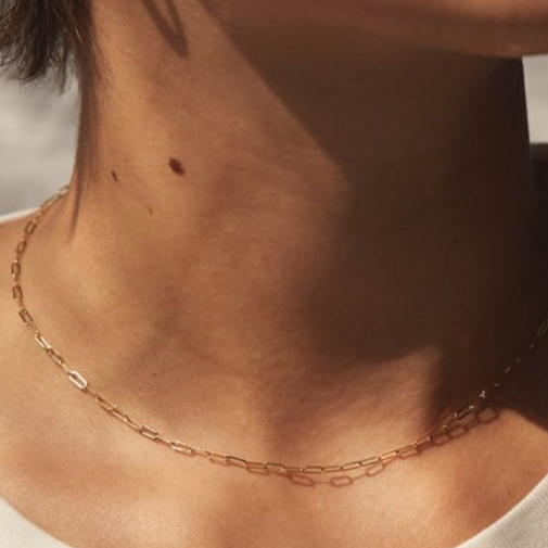 38cm Skinny Paperclip Necklace