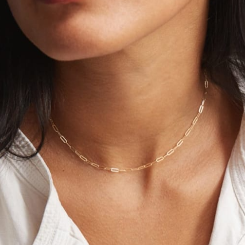 38cm Skinny Paperclip Necklace
