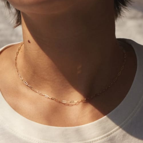38cm Skinny Paperclip Necklace