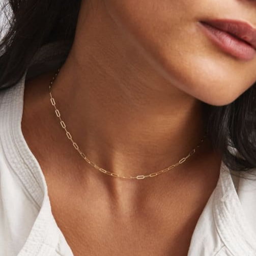 38cm Skinny Paperclip Necklace