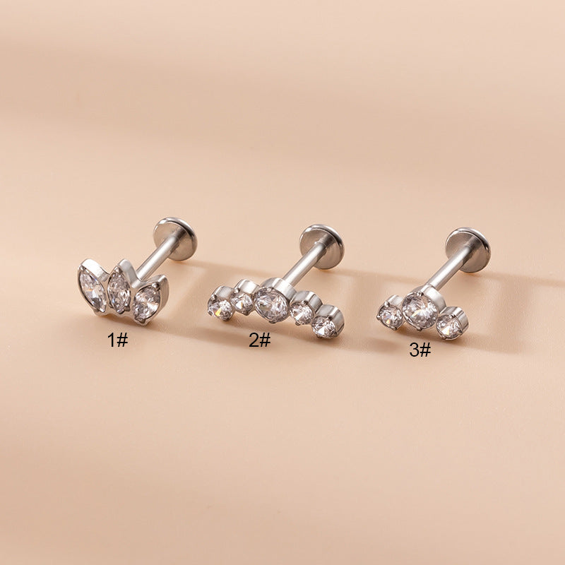 Triptique | Threadless Flat Back Stud – James Jewellery